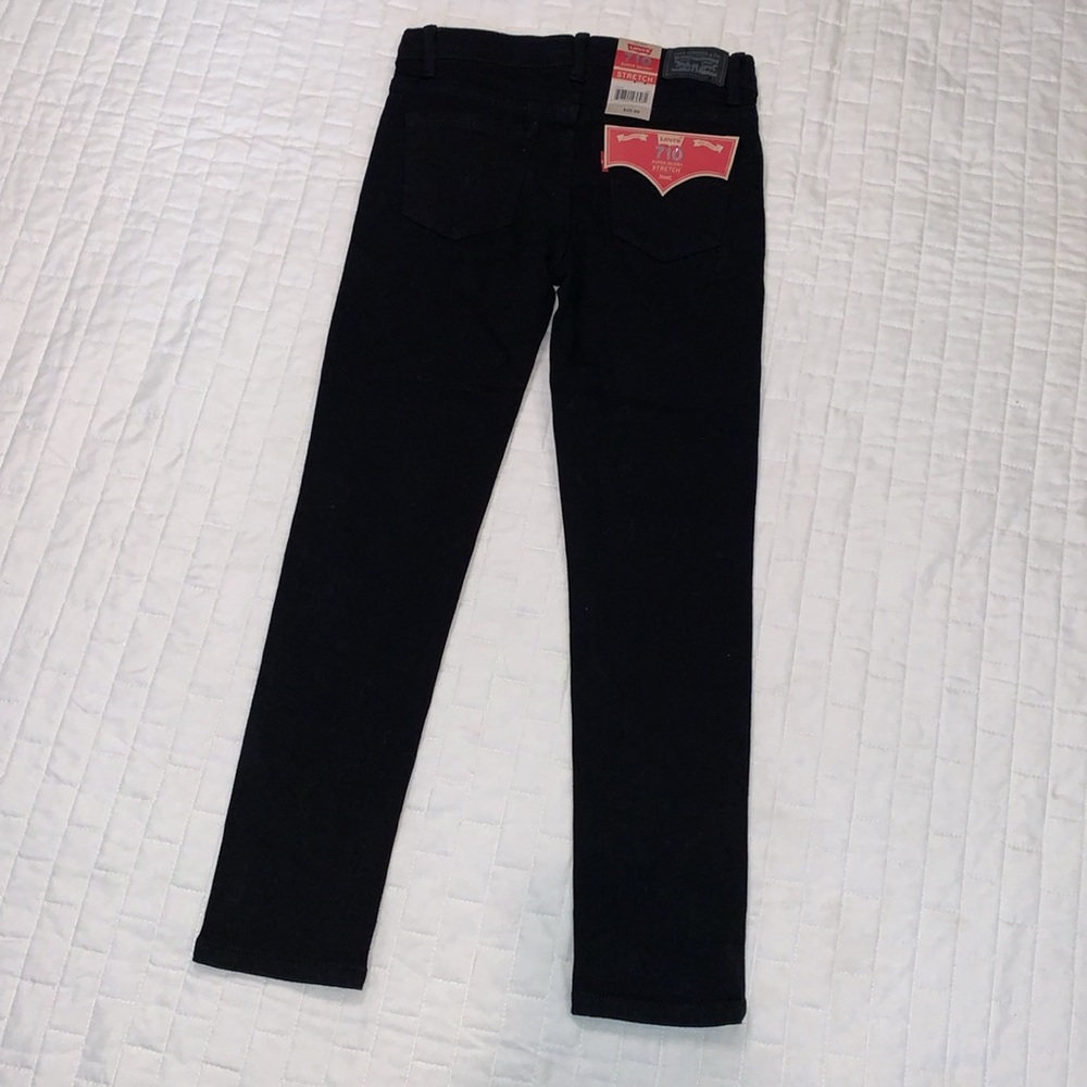 NWT Girls Levi's 710 Super Skinny Stretch Jeans, Black, Size 6 - Picture 5 of 16